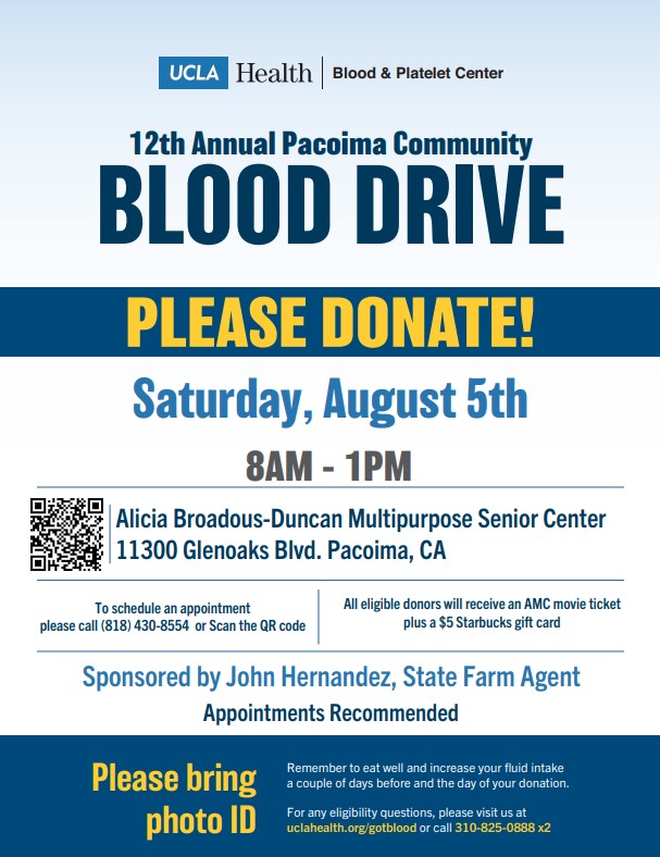 12th Annual Pacoima Community Blood Drive 
